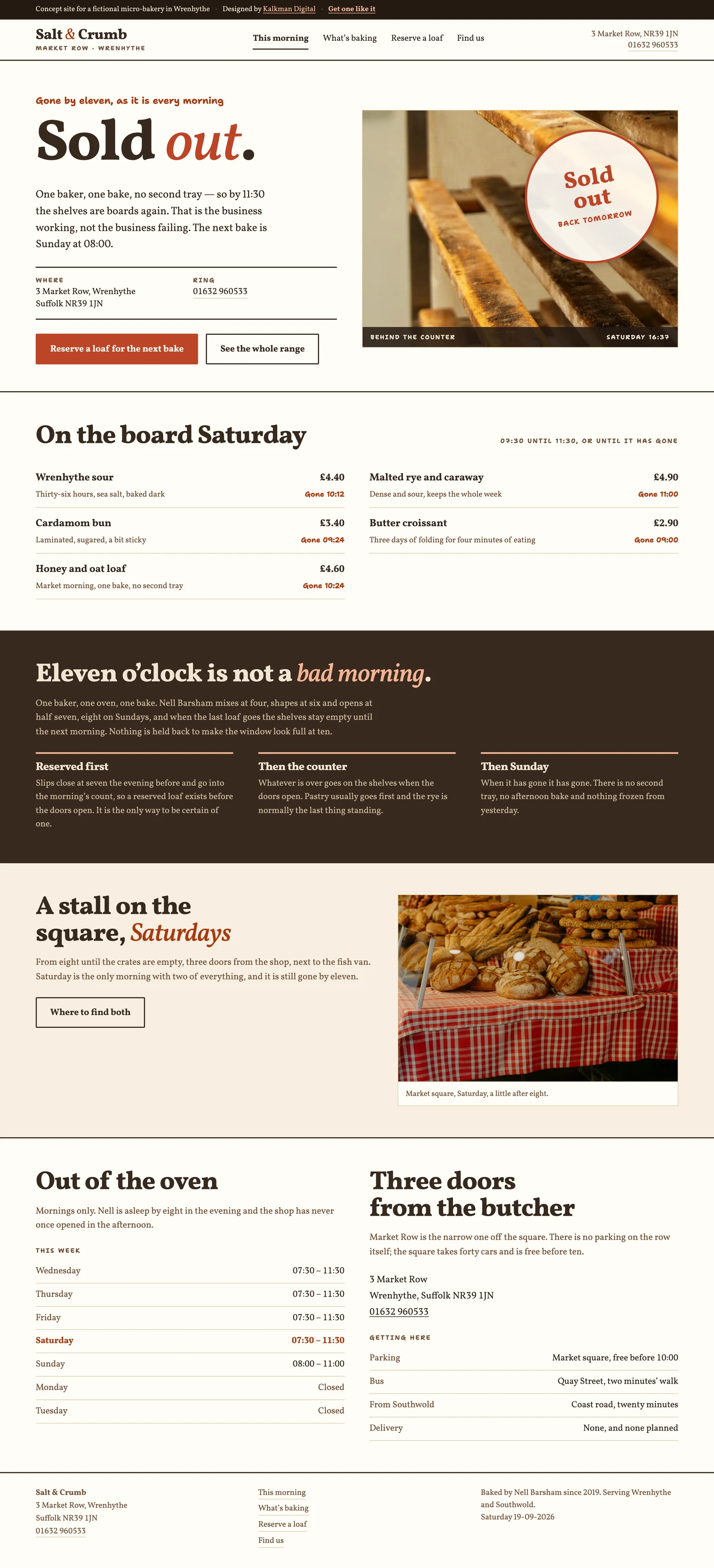 Bakery demo site