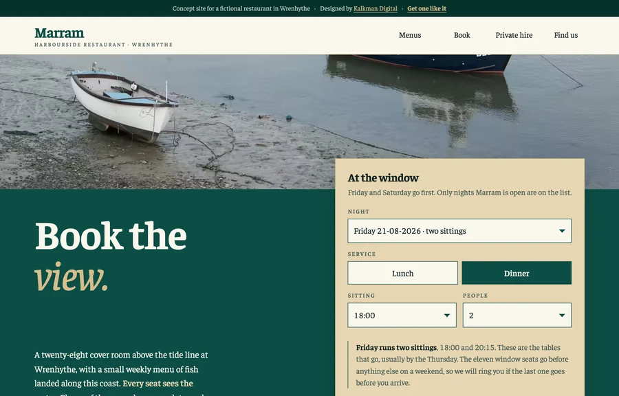 The home page of the Marram site